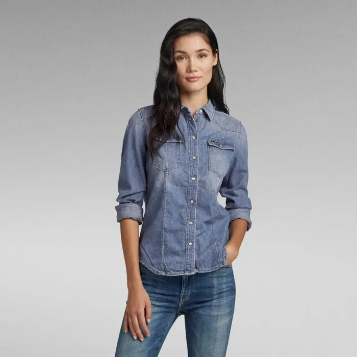 Shirts and Blouses Women GStar RAW 3301 Denim Shirt Medium Aged