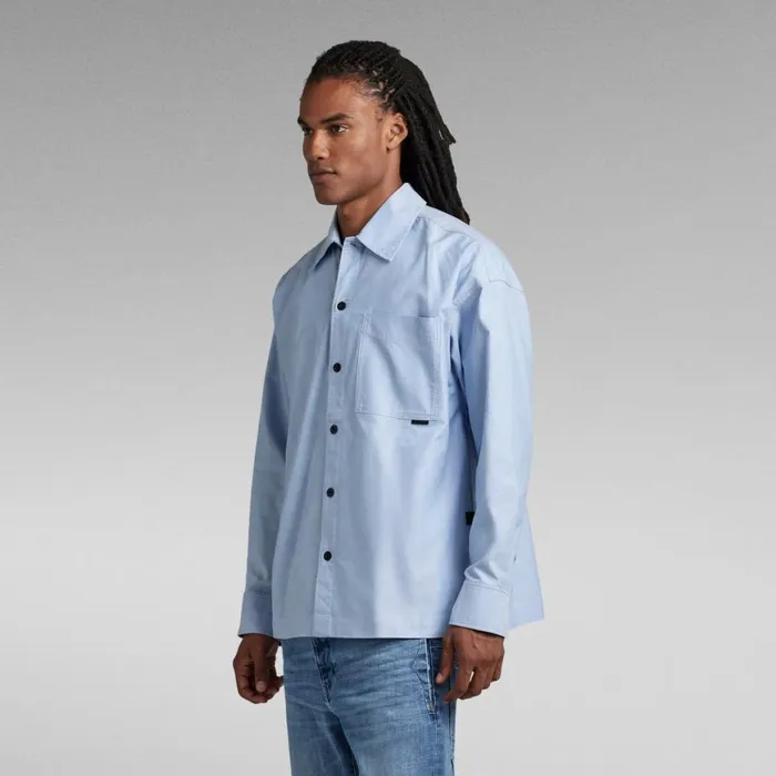 Shirts Men GStar RAW Boxy Fit Shirt Deep Wavewhite Oxford