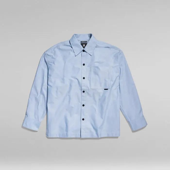 Shirts Men GStar RAW Boxy Fit Shirt Deep Wavewhite Oxford
