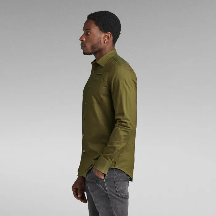 Shirts Men GStar RAW Bristum 20 Slim Shirt Tobaccoforest Night Oxford