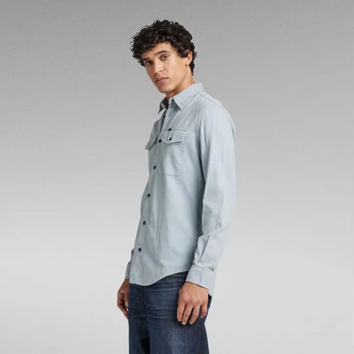 Shirts Men GStar RAW Marine Slim Shirt Faze Blue