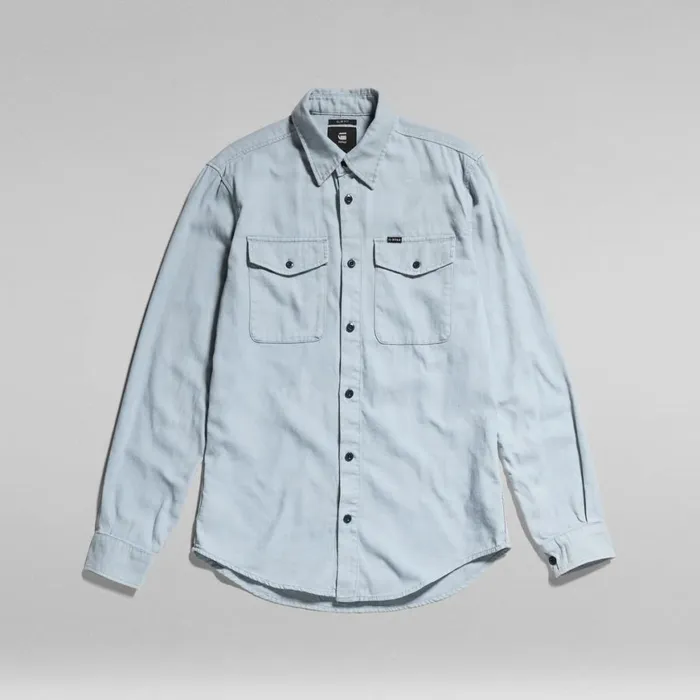 Shirts Men GStar RAW Marine Slim Shirt Faze Blue