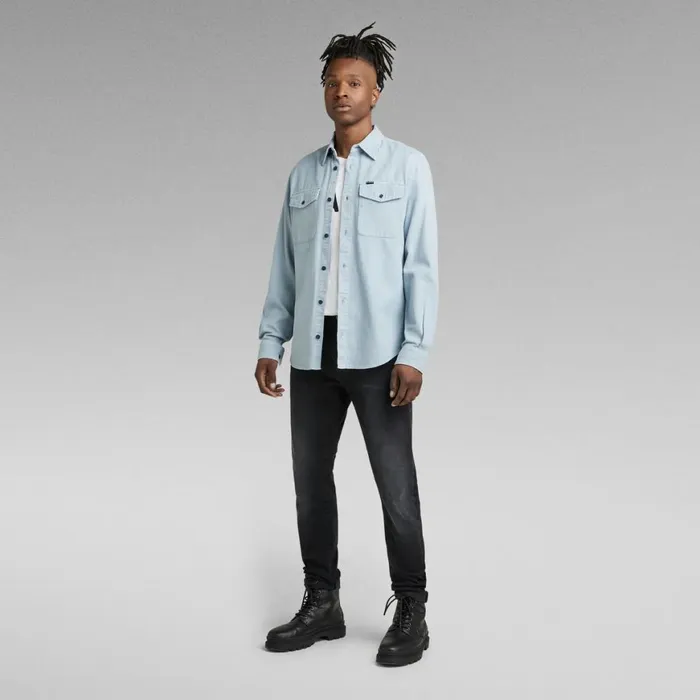 Shirts Men GStar RAW Marine Slim Shirt Faze Blue