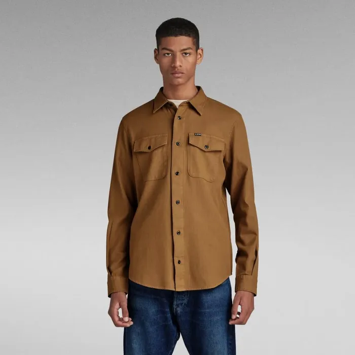 Shirts Men GStar RAW Marine Slim Shirt Tobacco Gd