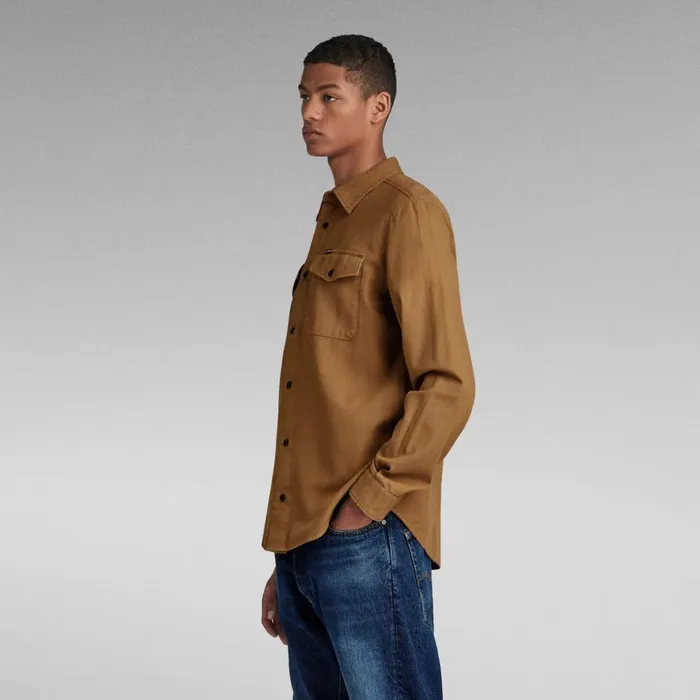 Shirts Men GStar RAW Marine Slim Shirt Tobacco Gd