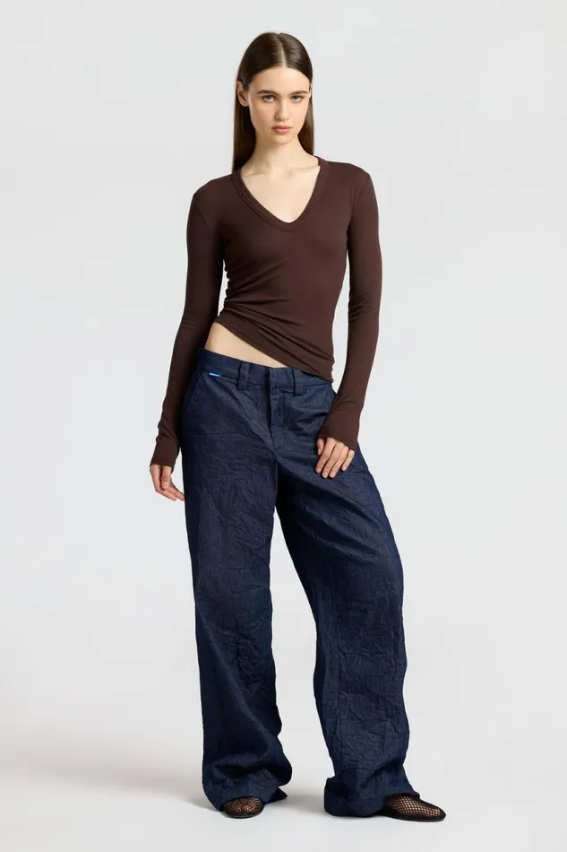 Shirts Women COTTON CITIZEN Verona UNeck Shirt Chocolate Shirts Women COTTON CITIZEN Verona UNeck Shirt Chocolate
