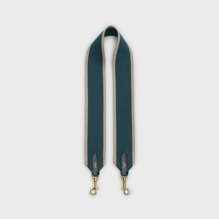 Short Strap In Textile And Calfskin Amazone Natural Women CELINE LEATHER GOODS ACCESSORIES Short Strap In Textile And Calfskin Amazone Natural Women CELINE LEATHER GOODS ACCESSORIES
