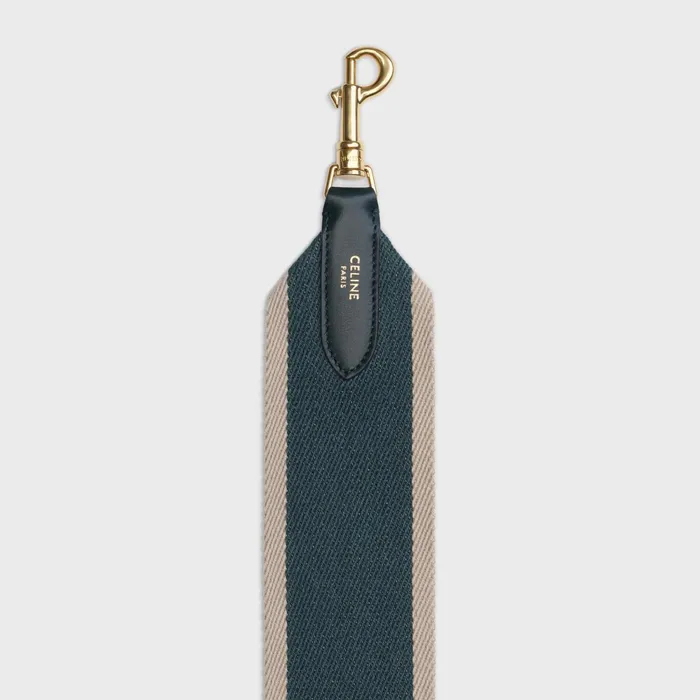 Short Strap In Textile And Calfskin Amazone Natural Women CELINE LEATHER GOODS ACCESSORIES Short Strap In Textile And Calfskin Amazone Natural Women CELINE LEATHER GOODS ACCESSORIES