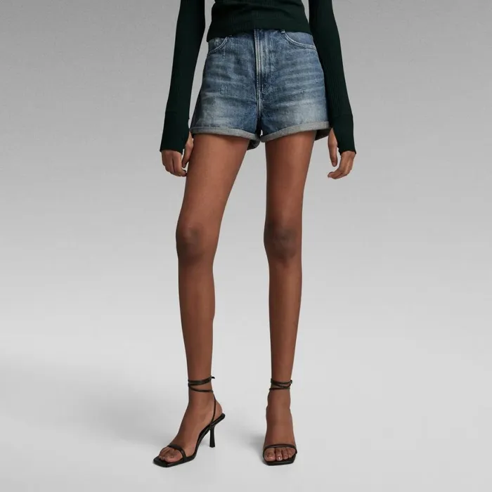 Shorts Women GStar RAW Tedie Ultra High Shorts Sun Faded Ice Fog Destroyed
