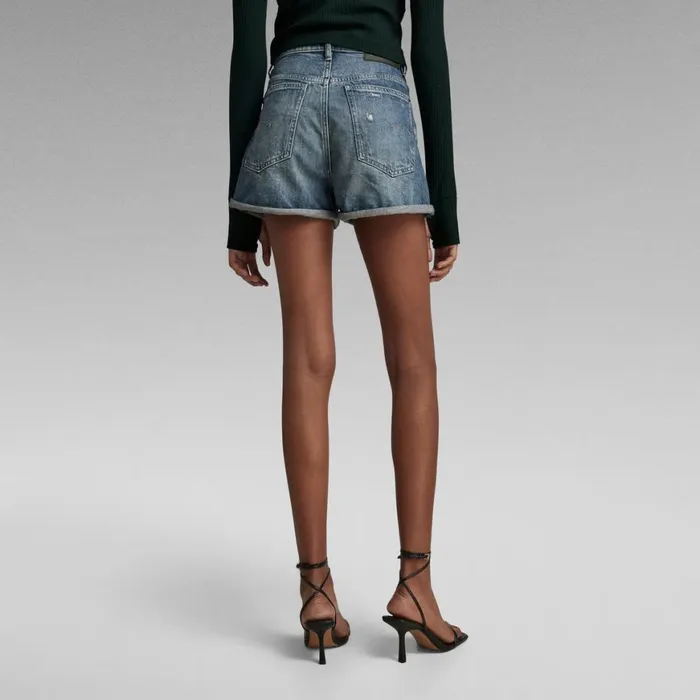 Shorts Women GStar RAW Tedie Ultra High Shorts Sun Faded Ice Fog Destroyed