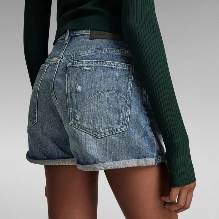 Shorts Women GStar RAW Tedie Ultra High Shorts Sun Faded Ice Fog Destroyed