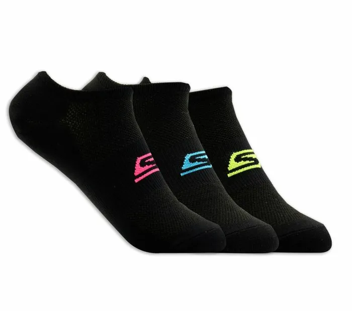 Skechers 3 Pack No Show Stretch Socks Black WomenMen Socks
