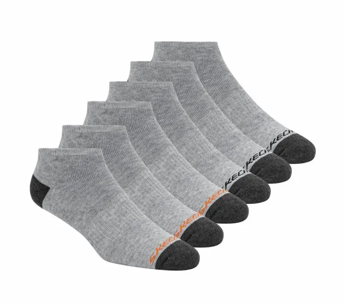 Skechers 6 Pack Walking Low Cut Socks Gray WomenMen Socks