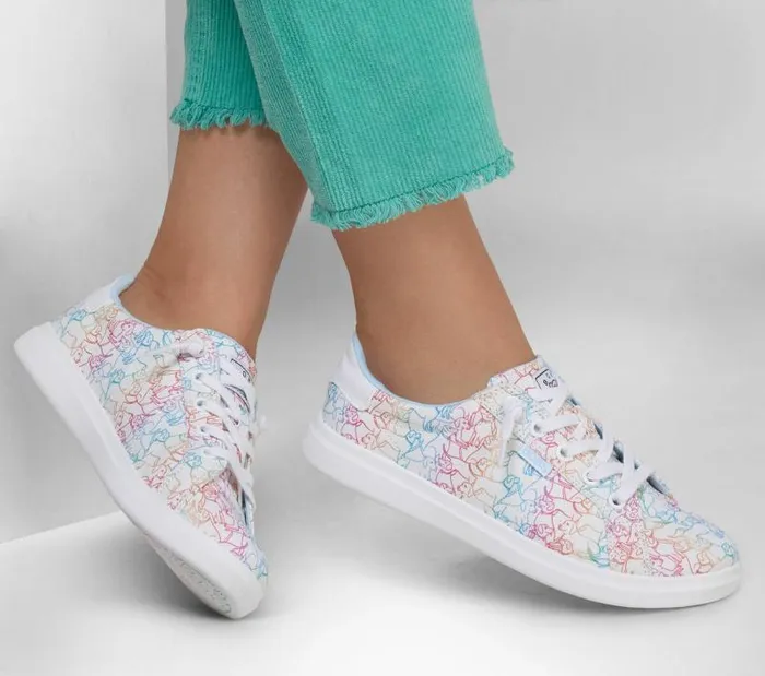 Skechers BOBS D039Vine 8211 Doggy Daycare White Multi Women Casual Sneakers