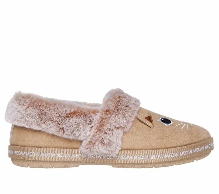 Skechers BOBS Too Cozy 8211 Meow Pajamas Tan Women SlipOns