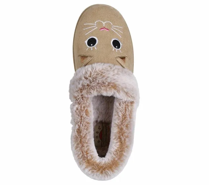 Skechers BOBS Too Cozy 8211 Meow Pajamas Tan Women SlipOns