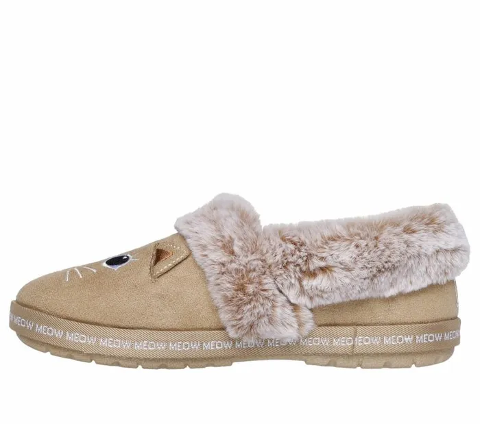 Skechers BOBS Too Cozy 8211 Meow Pajamas Tan Women SlipOns