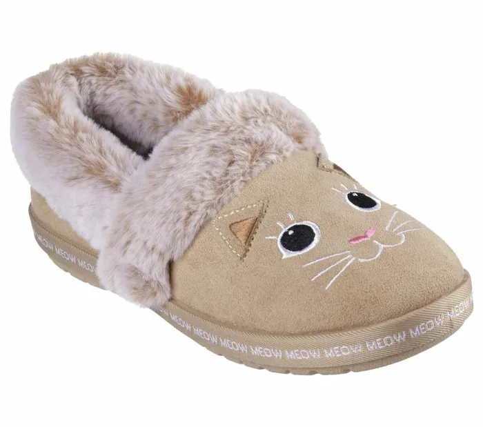 Skechers BOBS Too Cozy 8211 Meow Pajamas Tan Women SlipOns
