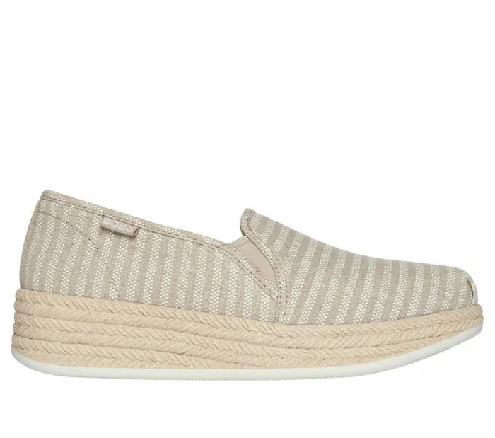 Skechers BOBS Urban Highlites 8211 Pattern Play Natural Women Canvas Shoes