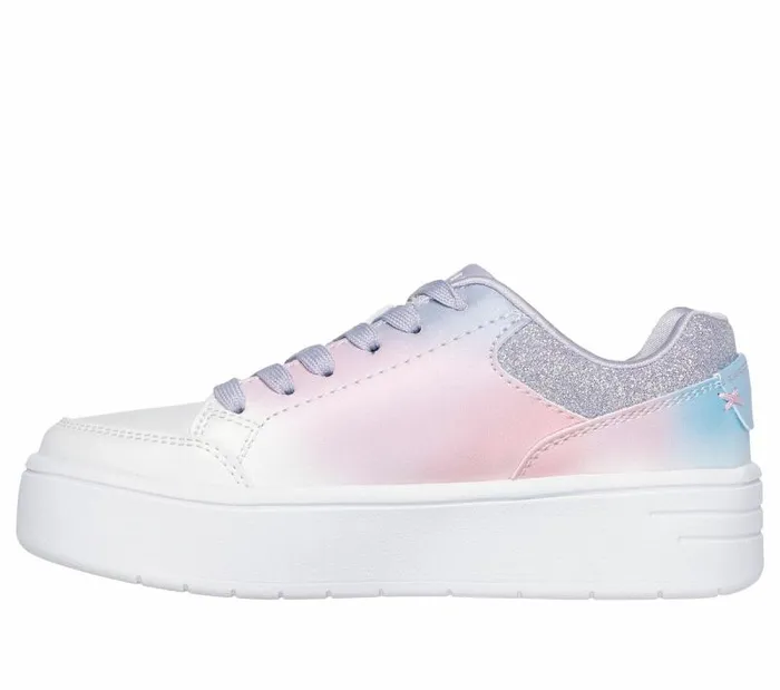 Skechers Court High 8211 Ombre Oasis White Multi Kids Athletic Shoes and Sneakers Skechers Court High 8211 Ombre Oasis White Multi Kids Athletic Shoes and Sneakers