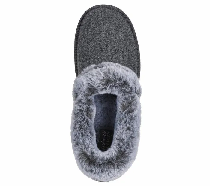 Skechers Cozy Up 8211 Frosty Snuggles Charcoal Women Slippers