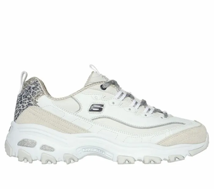 Skechers D039Lites8211 Golden Chic White Silver Women Athletic Sneakers