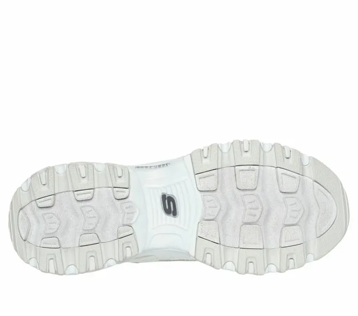 Skechers D039Lites8211 Golden Chic White Silver Women Athletic Sneakers
