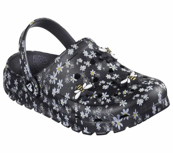 Skechers Foamies Arch Fit Footsteps 8211 Queen Bee Black Women SlipOns Skechers Foamies Arch Fit Footsteps 8211 Queen Bee Black Women SlipOns