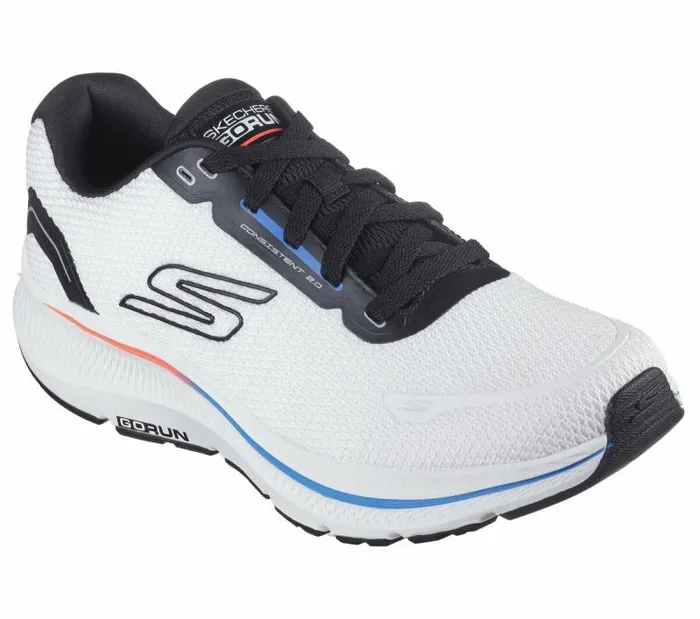 Skechers GO RUN Consistent 20 8211 Flight Crew White Black Men Athletic Sneakers Skechers GO RUN Consistent 20 8211 Flight Crew White Black Men Athletic Sneakers