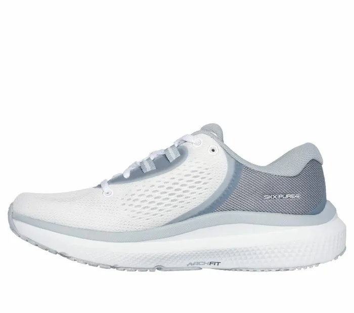 Skechers GO RUN Pure 4 White Gray Women Athletic Sneakers