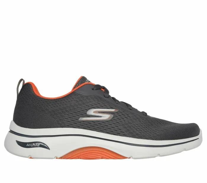 Skechers GO WALK Arch Fit 20 8211 Idyllic 2 Charcoal Orange Men Athletic Sneakers Skechers GO WALK Arch Fit 20 8211 Idyllic 2 Charcoal Orange Men Athletic Sneakers