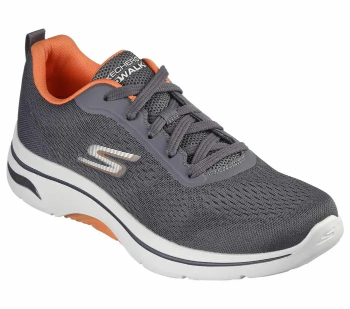 Skechers GO WALK Arch Fit 20 8211 Idyllic 2 Charcoal Orange Men Athletic Sneakers Skechers GO WALK Arch Fit 20 8211 Idyllic 2 Charcoal Orange Men Athletic Sneakers