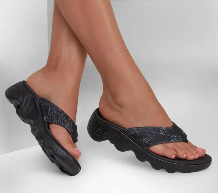 Skechers GO WALK Massage Fit Sandal 8211 Pure Bliss Black Gray Women Sandals