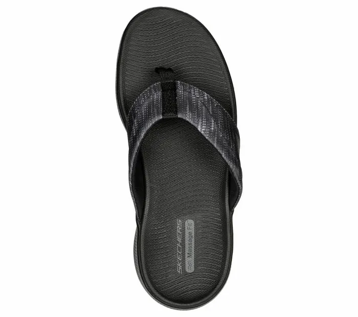 Skechers GO WALK Massage Fit Sandal 8211 Pure Bliss Black Gray Women Sandals