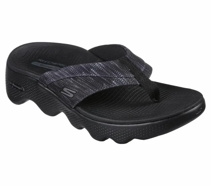 Skechers GO WALK Massage Fit Sandal 8211 Pure Bliss Black Gray Women Sandals