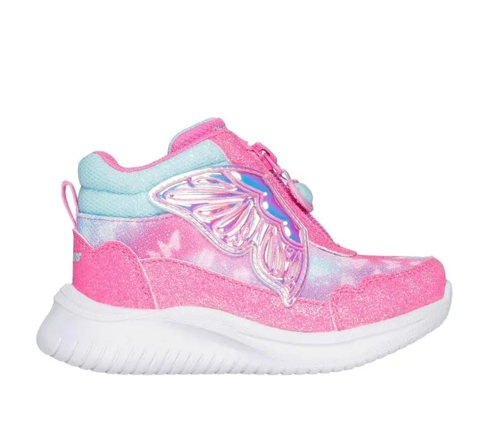 Skechers Jumpsters 8211 Miss Butterfly Glitz Pink Turquoise Kids Athletic Shoes and Sneakers Skechers Jumpsters 8211 Miss Butterfly Glitz Pink Turquoise Kids Athletic Shoes and Sneakers