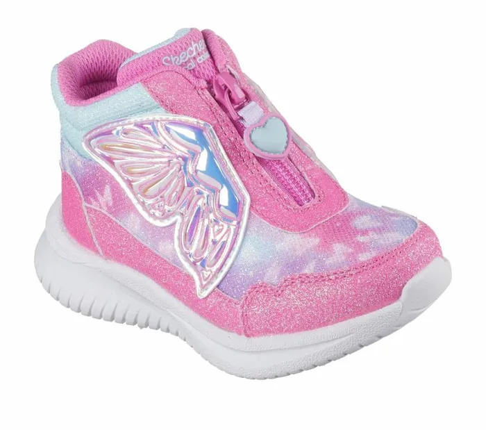 Skechers Jumpsters 8211 Miss Butterfly Glitz Pink Turquoise Kids Athletic Shoes and Sneakers Skechers Jumpsters 8211 Miss Butterfly Glitz Pink Turquoise Kids Athletic Shoes and Sneakers