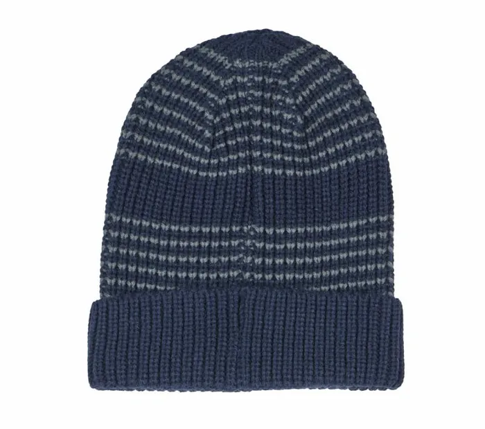 Skechers Marled Stripe Beanie Navy WomenMen Cold Weather Gear