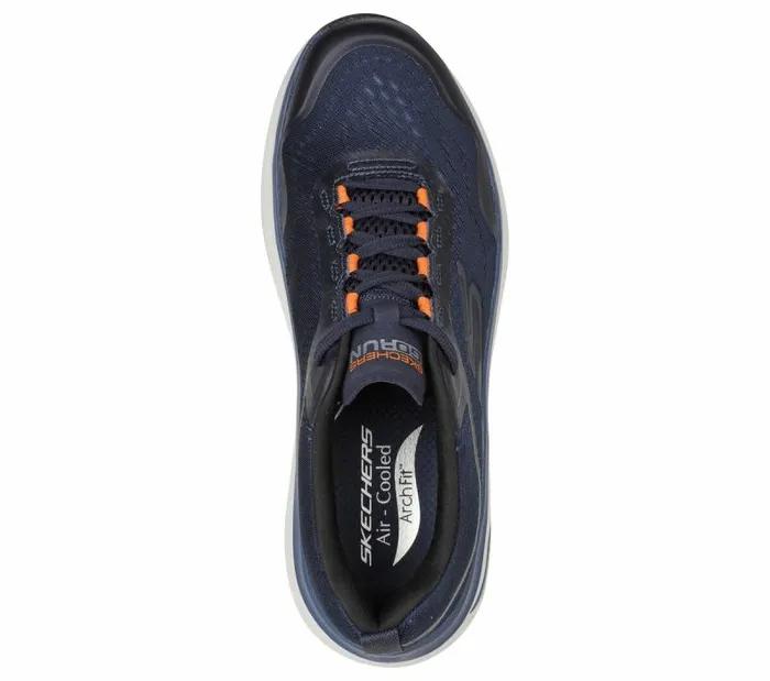 Skechers Max Cushioning Arch Fit Navy Orange Men Athletic Sneakers