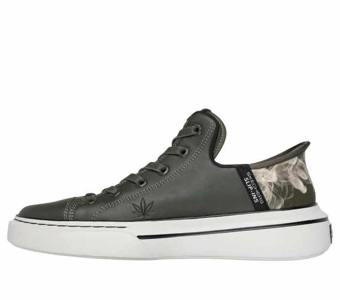Skechers Premium Leather Skechers Slipins Snoop One 8211 OG Olive Men Casual Sneakers