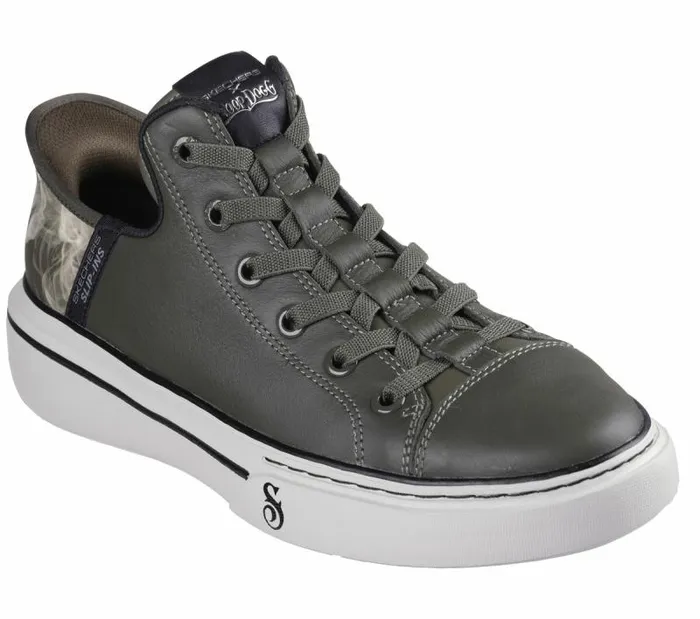 Skechers Premium Leather Skechers Slipins Snoop One 8211 OG Olive Men Casual Sneakers