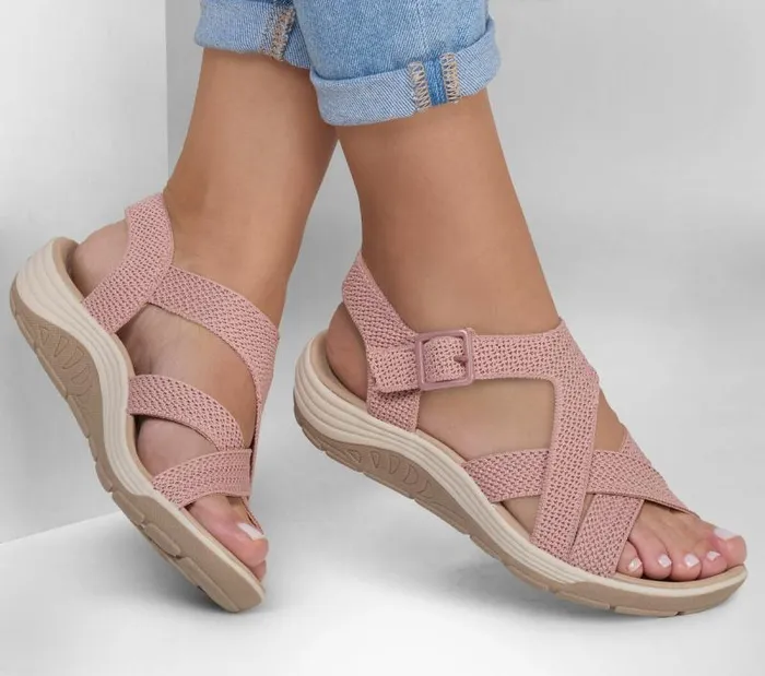 Skechers Reggae Cup 8211 Clean Lines Blush Pink Women Sandals
