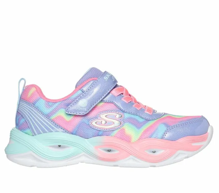 Skechers SLights Twisty Glow 8211 Sorbet Swirl Periwinkle Multi Kids Lightup