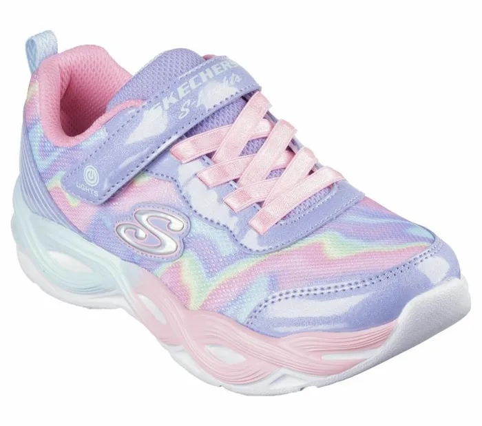 Skechers SLights Twisty Glow 8211 Sorbet Swirl Periwinkle Multi Kids Lightup