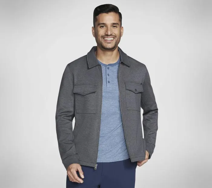 Skechers Skech Cloud Thermal Shacket Charcoal Men Tops