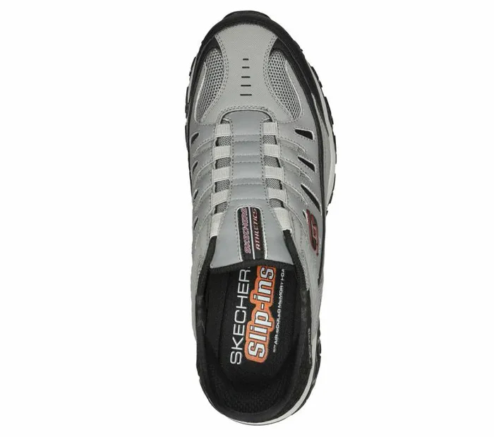 Skechers Skechers Slipins After Burn M Fit 8211 Ridgeburn Gray Black Men Athletic Sneakers