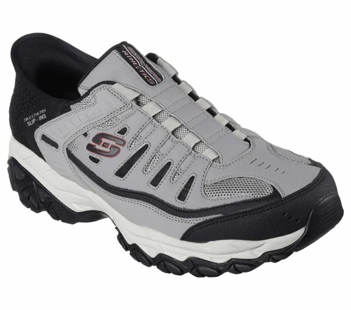 Skechers Skechers Slipins After Burn M Fit 8211 Ridgeburn Gray Black Men Athletic Sneakers