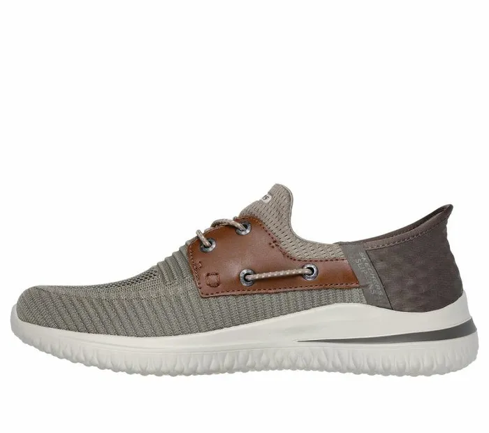Skechers Skechers Slipins Delson 30 8211 Roth Taupe Brown Men Casual Sneakers