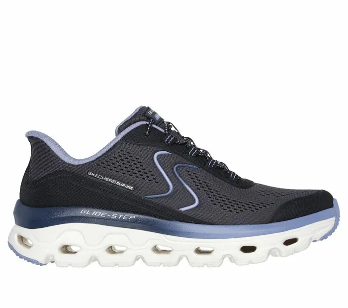 Skechers Skechers SlipIns GlideStep Sole Black Blue Women Athletic Sneakers