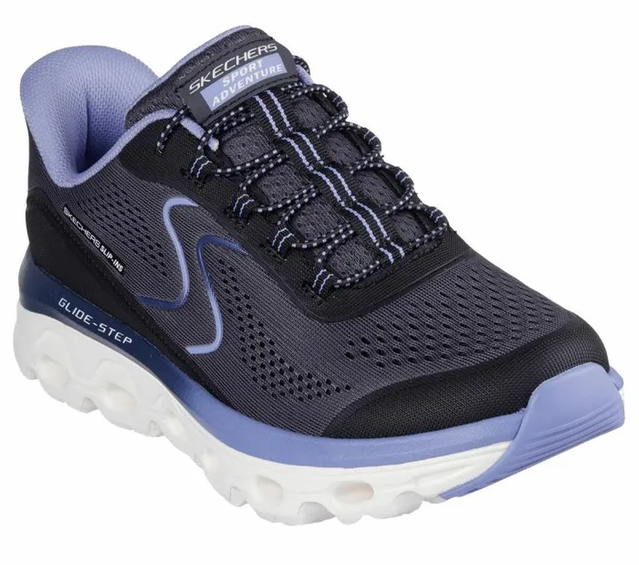 Skechers Skechers SlipIns GlideStep Sole Black Blue Women Athletic Sneakers